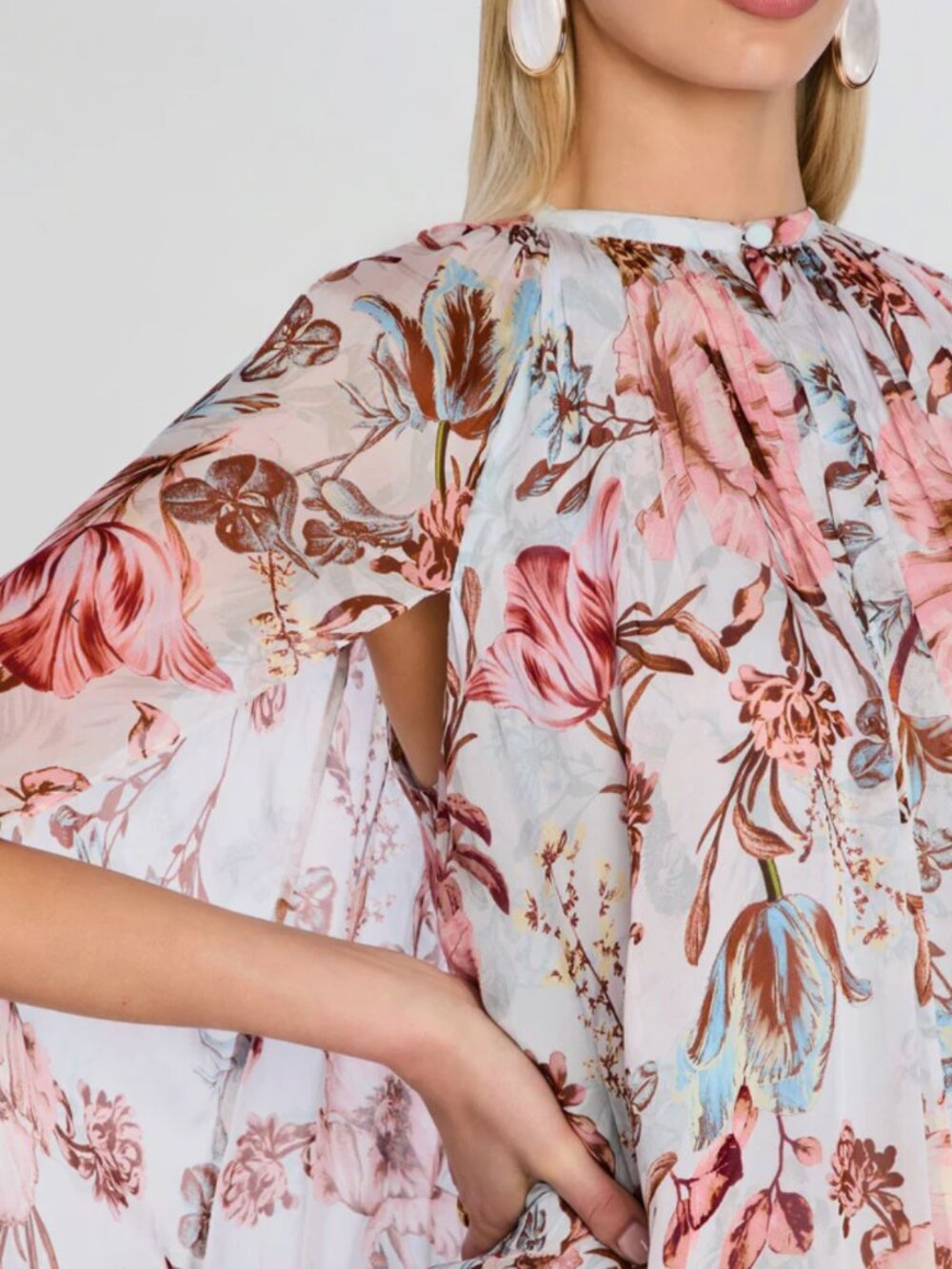 Hemant & Nandita Ezra Ruched Cape Mini Dress - Picture 4 of 10